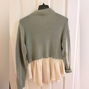 layered look sweater in mint